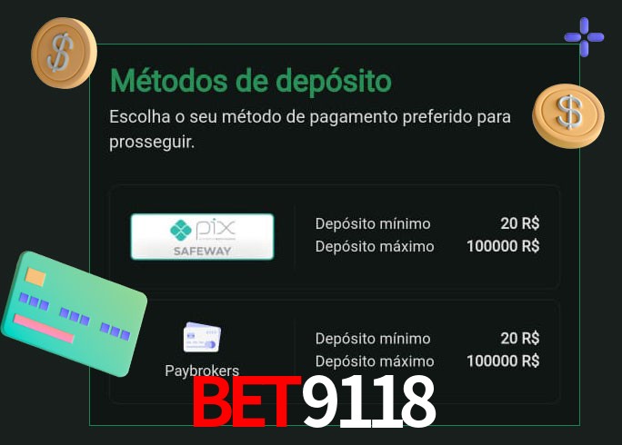 O cassino bet9118 oferece uma grande variedade de métodos de pagamento