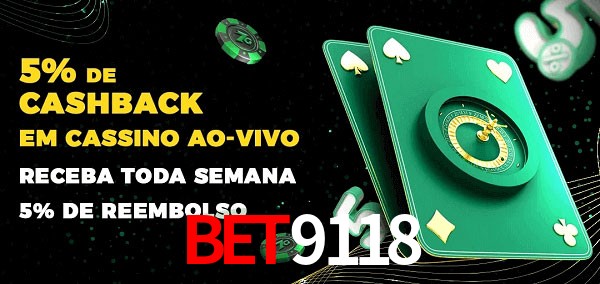 Promoções do cassino ao Vivo bet9118